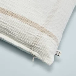 12"x30" Open Grid Lines Lumbar Throw Pillow Cream/Taupe - Hearth & Hand™ With Magnolia -Home Decoration GUEST cca4d0e7 7a26 469b 8704 00e59eb960cf