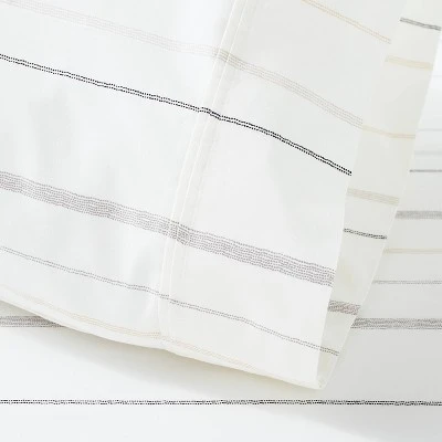 2pk Standard Cotton Percale Multistripe Pillowcase Set Gray/Neutrals - Hearth & Hand™ With Magnolia 2 2pk Standard Cotton Percale Multistripe Pillowcase Set Gray/Neutrals - Hearth & Hand™ With Magnolia - Image 2