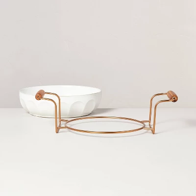 3qt Oven-to-Table Fluted Stoneware Round Baking Dish With Cradle Carrier Cream - Hearth & Hand™ With Magnolia 2 3qt Oven-to-Table Fluted Stoneware Round Baking Dish With Cradle Carrier Cream - Hearth & Hand™ With Magnolia - Image 2