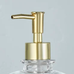 Sculpted Glass Soap/Lotion Pump Dispenser Clear/Brass - Hearth & Hand™ With Magnolia -Home Decoration GUEST d413e622 c778 407d a23b 34911bd8705e