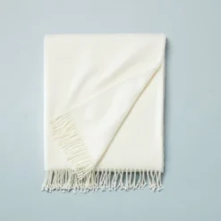 Solid Hemstitch With Fringe Throw Blanket - Hearth & Hand™ With Magnolia -Home Decoration GUEST d514af1b 5e17 4899 b34d c457ac7ff1f0