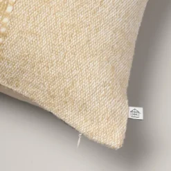 24"x24" Block Stripe Square Throw Pillow Heathered Beige - Hearth & Hand™ With Magnolia: Farmhouse Decor, Removable Cover -Home Decoration GUEST d580f517 fa33 4213 8cd9 6053f77fbc7f
