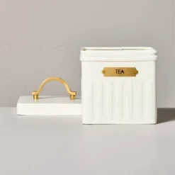 Metal Tea Tin Cream/Brass - Hearth & Hand™ With Magnolia -Home Decoration GUEST d5a0a60f b937 48a3 b326 7438a0a9ef70