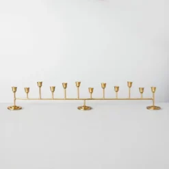 Antiqued Metal Taper Candelabra Brass Finish - Hearth & Hand™ With Magnolia -Home Decoration GUEST d62a3121 0a9e 4351 ac83 c05923aa585d