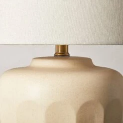 Faceted Ceramic Table Lamp Taupe/Cream (Includes LED Light Bulb) - Hearth & Hand™ With Magnolia -Home Decoration GUEST da8e631d bb1b 4505 abbc ceff25417c31