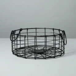 Round Wire Storage Basket With Handles Black - Hearth & Hand™ With Magnolia -Home Decoration GUEST db906be6 c2aa 4ee5 bb74 a0cff421c0e0