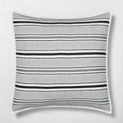 Textured Stripe Pillow Sham Dark Gray/Cream - Hearth & Hand™ With Magnolia -Home Decoration GUEST e5d23bbb adcc 4d87 a960 dc48647436f7