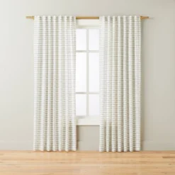 Blanket Stitch Curtain Panel Dark Gray/Cream - Hearth & Hand™ With Magnolia -Home Decoration GUEST e8962afc 09d7 4b24 8546 b1d44420a887