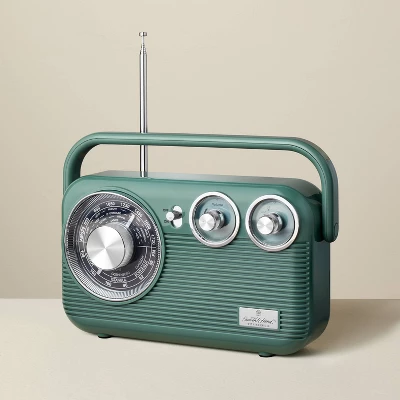 Retro Portable AM/FM Bluetooth Radio Green - Hearth & Hand™ With Magnolia 2 Retro Portable AM/FM Bluetooth Radio Green - Hearth & Hand™ With Magnolia - Image 2