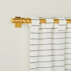 Blanket Stitch Curtain Panel Dark Gray/Cream - Hearth & Hand™ With Magnolia -Home Decoration GUEST ece4abbc 9ca7 4c04 a6cf 69f1ec5d040c