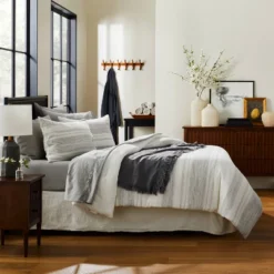 3pc Heathered Stripe Comforter Bedding Set - Hearth & Hand™ With Magnolia -Home Decoration GUEST f5d6068f c55f 4043 923f e6673cd682bd