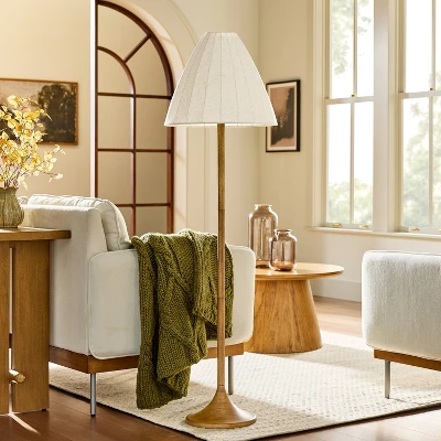 Wood Trumpeted Floor Lamp - Hearth & Hand™ With Magnolia 2 Wood Trumpeted Floor Lamp - Hearth & Hand™ With Magnolia - Image 2