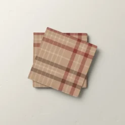 16ct Fall Plaid Paper Beverage Napkins Burgundy/Brown - Hearth & Hand™ With Magnolia -Home Decoration GUEST fe5115b0 c2ac 4dd8 b287 5f20b778317e