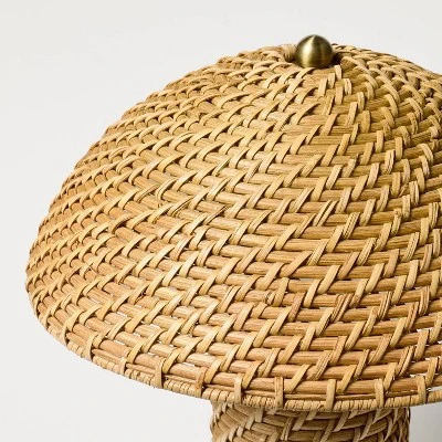 Rattan Accent Table Lamp (Includes LED Light Bulb) Brass/Brown - Hearth & Hand™ With Magnolia 3 Rattan Accent Table Lamp (Includes LED Light Bulb) Brass/Brown - Hearth & Hand™ With Magnolia - Image 3